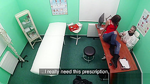 Stunning brunette sucks doctors big cock