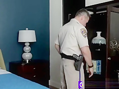 Stunning queers give rimjob and good blowjob to officer in uniform  Foreplay gay rough sex