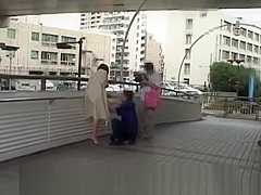Subtitled extreme Japanese public nudity vibrator play