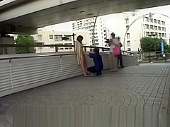 Subtitled extreme Japanese public nudity vibrator play