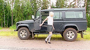 Sweet blonde tries to fix the car but gets fucked instead