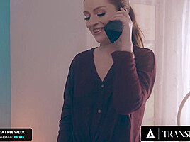 TRANSFIXED - Trans Goddess Aspen Brooks Busted All Over Maya Kendrick's Hot Redhead Ass!