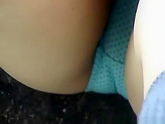 Targeted girl`s blue panties