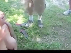 Tatooed Slut Jerking Off Several Guys In The Woods