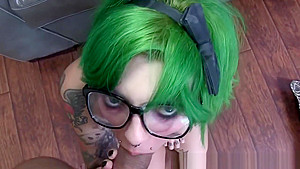 Tattooed Emo Gets Facial