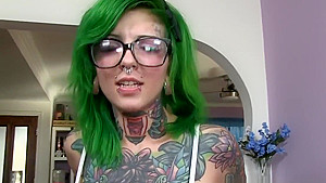 Tattooed Emo Gets Facial