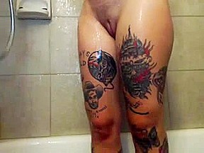 Tattooed Legal Age teenager 18+ Shower Time