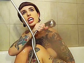 Tattooed Legal Age teenager 18+ Shower Time