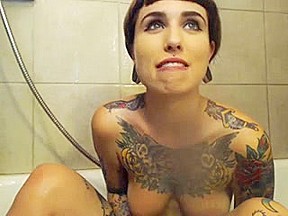 Tattooed Legal Age teenager 18+ Shower Time