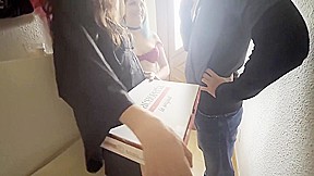 The Delivery Guy Has A Threesome With Two Clients