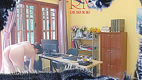 The Naked Secretary Is Cleaning Up The Office  Camera