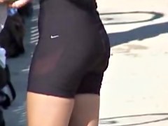 Tight short shorts are worn by the well shaped amateur 03f