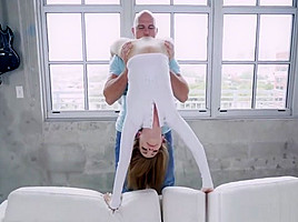 Tiny teen 18+ slut Kimmy Granger begs for J Macs huge cockzilla