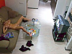 Titted blonde candid masturbating