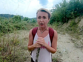 Tourist In The Mountains Fucks In The Mouth And Ass - Eats Cum