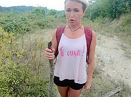 Tourist In The Mountains Fucks In The Mouth And Ass - Eats Cum