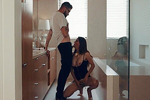 Trans Milf Sucking Bf In Bathroom While Showing Tits Off 8 Min