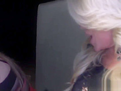 Twerking cfnm babes cocksucking at party