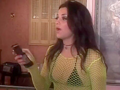 Two Big Dick White Studs Slam Tight Body Latina In Fishnets With Rough Dp