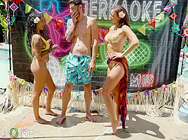 Two Gorgeous Babes Get Wet And Wild