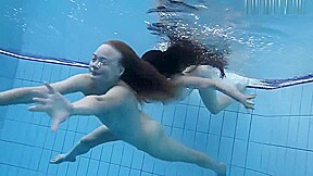 Two Hot Lesbians In The Pool Loving Eachother