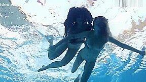 Two Hot Lesbians In The Pool Loving Eachother