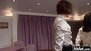 Two chicks enjoy pleasing each other