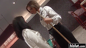 Two chicks enjoy pleasing each other