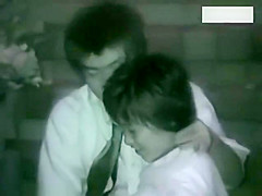 Two couples making love outside