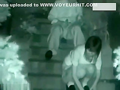 Two couples making love outside