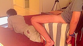 Unaware Tease and Footjob