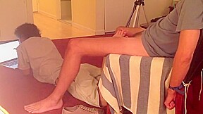 Unaware Tease and Footjob