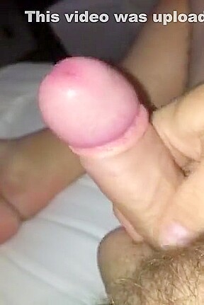 Uncut cock stroking