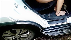 Uni student 18+ Slut Fucked & Cum Gargles In Public Woodland Car Park