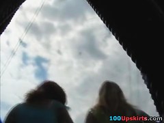 Upskirt pussy caught naked