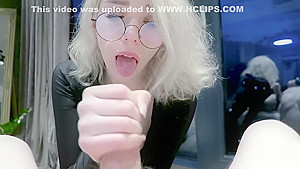 Valentine's Day Glasses Catwoman Gagging And Cum In Thtoat