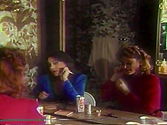 Vintage Redhead Sucks A Cock While Two Lesbians Get It On