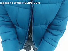 Walk In Snowy Forest Turned Into Choking On Hot Cum
