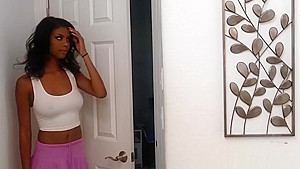 Wet ebony stepsister teen 18+ got hard fucked in the bathroom