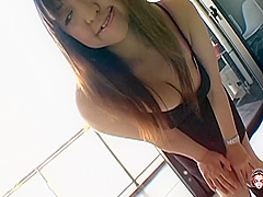 While The Brunette Poses He Fondles Her Juicy Asian Body Until She Starts Craving Dick