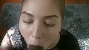 White Slutty teen 18+ Sucking BBC then Swallow Load