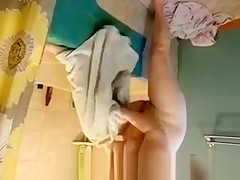 Wife drying after bath