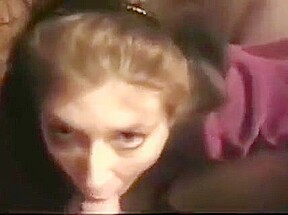 Wife on her knees sucking his cock after lost bet again