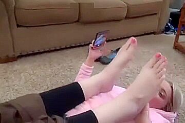 Woman Taking off her Shoes Sleepy Milf-Big Feet