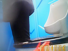 Women pissing in toilet