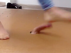 Worn Nylon Socks Cockcrush With Cumshot