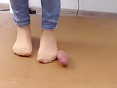 Worn Nylon Socks Cockcrush With Cumshot