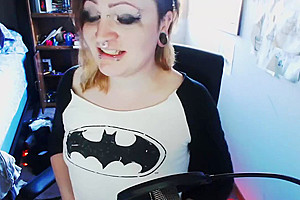 WreckMyShit - Hot Tranny Jerks Her Big Cock Til She Cums Twice!