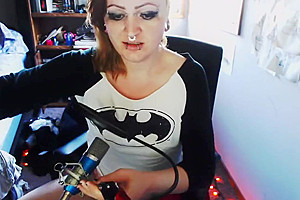 WreckMyShit - Hot Tranny Jerks Her Big Cock Til She Cums Twice!