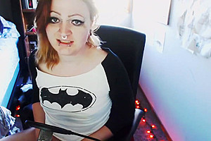 WreckMyShit - Hot Tranny Jerks Her Big Cock Til She Cums Twice!